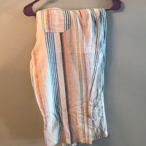 Striped linen capris